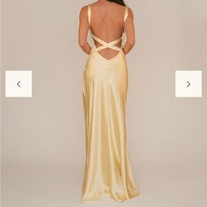 Yellow Satin Andie Dress by Cry Baby